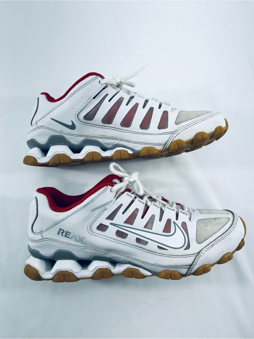 Nike Reax 8 TR Mesh #621716-103 White Red Men's Size:7.5 Athletic Training Shoes